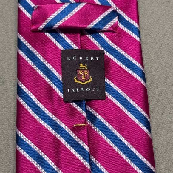 Robert Talbott Pink and Blue Striped Tie - Picture 3 of 5